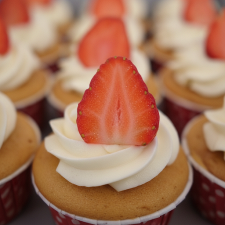 STRAWBERRY CAP CAKE SET13 pc - 6 STRAWBERRY CAP CAKE SET 13 pc | Custom Made BasketDelight in our 13 pc Strawberry Cap Cake Set!
