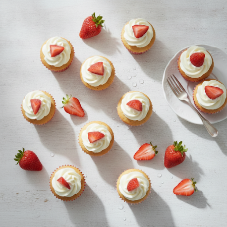 STRAWBERRY CAP CAKE SET13 pc - 8 STRAWBERRY CAP CAKE SET 13 pc | Custom Made BasketDelight in our 13 pc Strawberry Cap Cake Set!