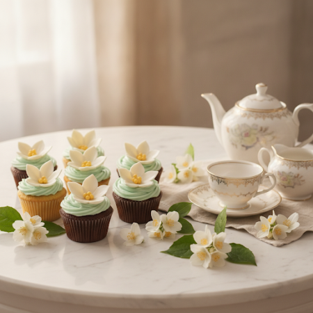 Jasmine Flower Cupcake Gift Set 12 pcs – Elegant Sweet Treats in Pattaya Jasmine Flower Cupcake Gift Set 12 pcs – Elegant Sweet 