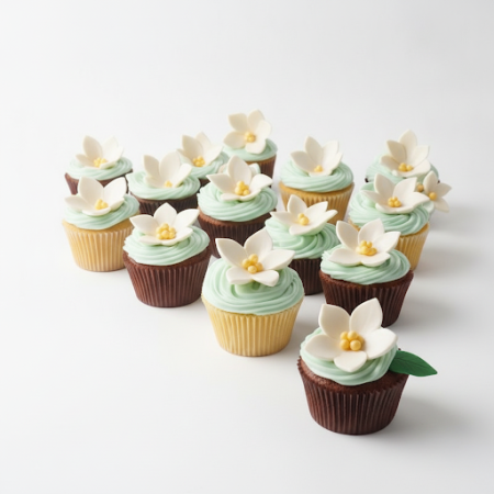Jasmine Flower Cupcake Gift Set 12 pcs – Elegant Sweet Treats in Pattaya Jasmine Flower Cupcake Gift Set 12 pcs – Elegant Sweet 