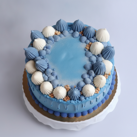 BLUE ON THE  SEA CAKE 1500 gram (4 p delivery in 2 day) - 4 BLUE ON THE  SEA CAKE 1500 gram (4 p delivery in 2 day) - Cistella F
