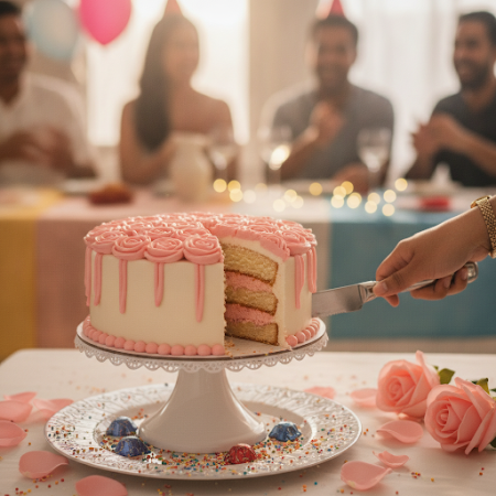 ROSE FLOWER CAKE 1100 gram (3P delivery in 2 day) - 4 ローズフラワーケーキ - カスタムメイドバスケット | 2日配送私たちの1100gのROSE FLOWER CAKE 1100 gram (3P d