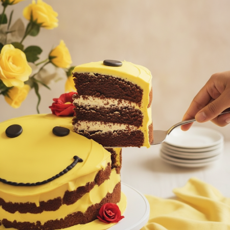 SMILE ICON CAKE 1100 gram - 4 SMILE ICON CAKE 1100 gram | Custom Made Basket