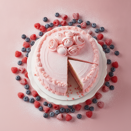 Cake 1500g (4 Portion) – Elegant Pink Celebration Dessert in Pattaya Cake 1500g (4 Portion) – Elegant Pink Celebration Dessert i