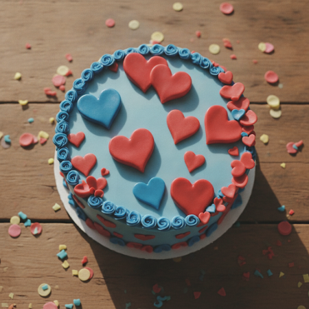 BLUE RED HEART CAKE 1500 gram - 3 BLUE RED HEART CAKE - 1500g | GâteauxIndulgez-vous dans notre BLUE RED HEART CAKE 1500 gram, u