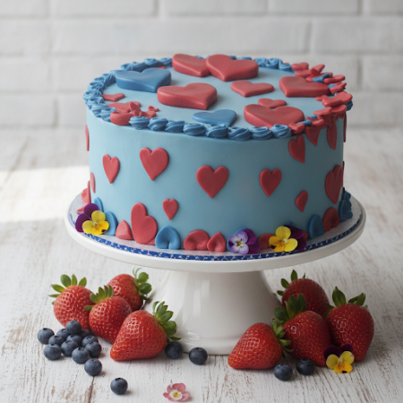 BLUE RED HEART CAKE 1500 gram - 4 BLUE RED HEART CAKE - 1500g | GâteauxIndulgez-vous dans notre BLUE RED HEART CAKE 1500 gram, u