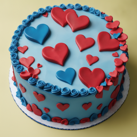 BLUE RED HEART CAKE 1500 gram - 9 BLUE RED HEART CAKE - 1500g | GâteauxIndulgez-vous dans notre BLUE RED HEART CAKE 1500 gram, u