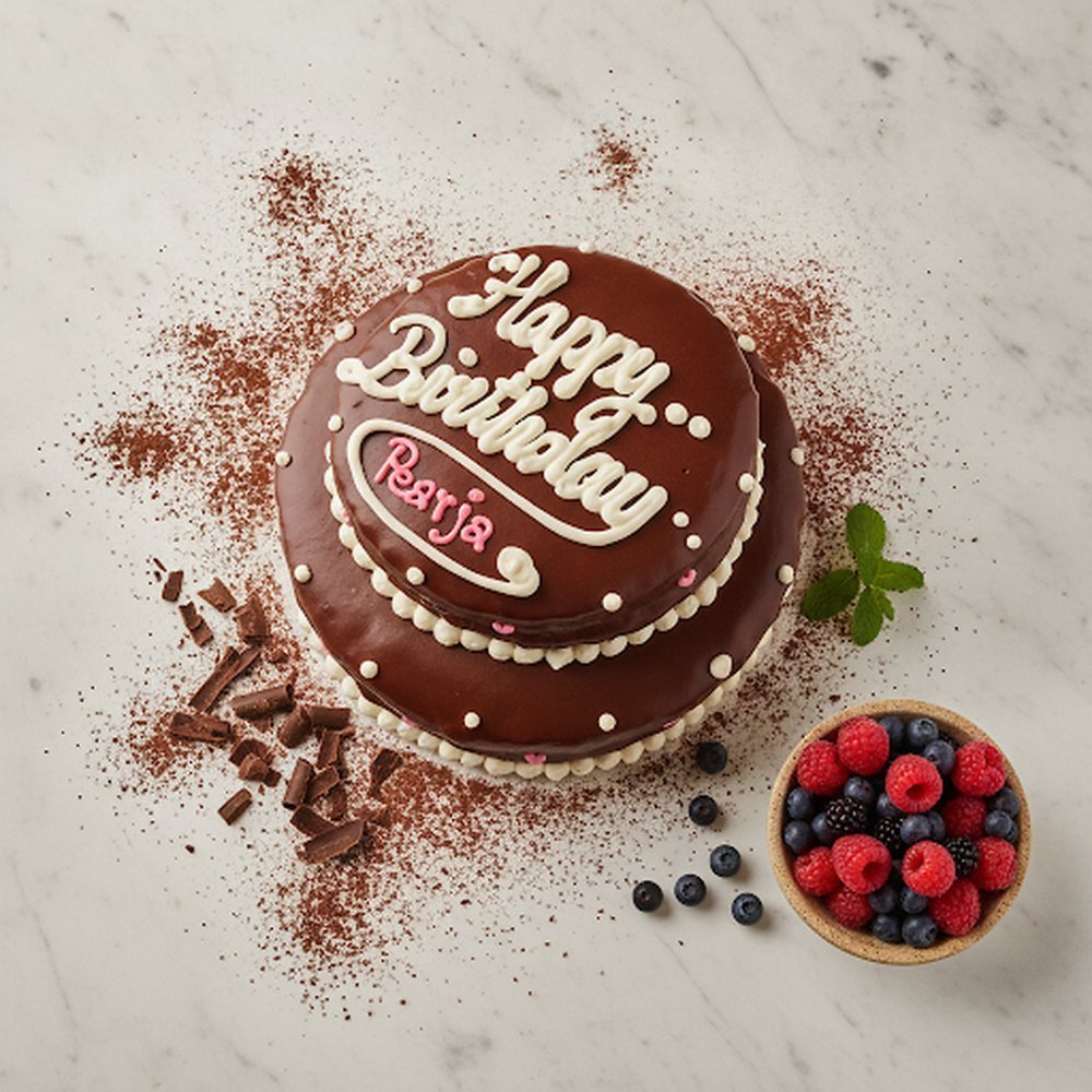 Torta di compleanno al cioccolato glassata a due piani