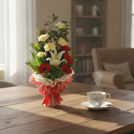  Rose & Lilies Bouquet – Elegant Mixed Flower Gift in Pattaya Bouquet of Flowers - Foto 4