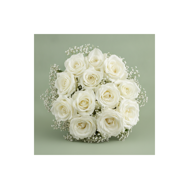 12 WHITE ROSE FLOWER - 4 Μπουκέτο Λευκού Ρόδου | Φρέσκο & ΚομψόΑναβαθμίστε κάθε περίσταση με το εκπληκτικό μας 12 WHITE ROSE FLO