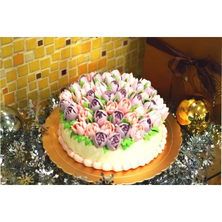Rose Flower Cake 1100g – Elegant Floral Celebration Dessert in Pattaya Rose Flower Cake 1100g – Elegant Floral Celebration Desse