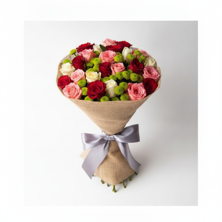 Sweet Roses Mix – Pink & Red Bouquet with Greenery in Pattaya Sweet Roses Mix – Pink & Red Bouquet with Greenery in Pattaya