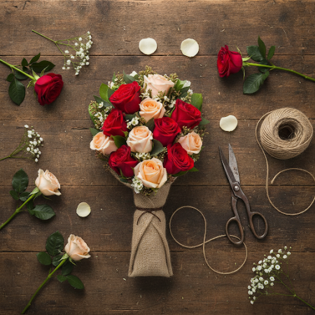 Mixed Roses Bouquet – Pink & Red Roses with Greenery in Pattaya Mixed Roses Bouquet – Pink & Red Roses with Greenery in Pattaya