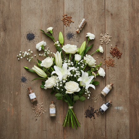 White Roses & Lilies Bouquet – Elegant Mixed Flower Gift in Pattaya White Roses & Lilies Bouquet – Elegant Mixed Flower Gift in 