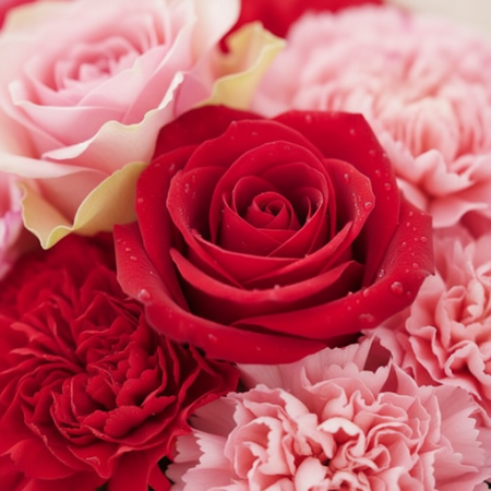 Sweet Mixed Bouquet – Pink Roses & Carnations in Pattaya Sweet Mixed Bouquet – Pink Roses & Carnations in Pattaya