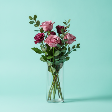  8 Purple‑Pink Roses Bouquet – Elegant Romantic Gift in Pattaya Bouquet of Flowers - Foto 8