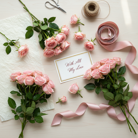 SWEET PINK ROSE FLOWER - 3 Sweet Pink Rose Flower Bouquet | Fresh Blooms