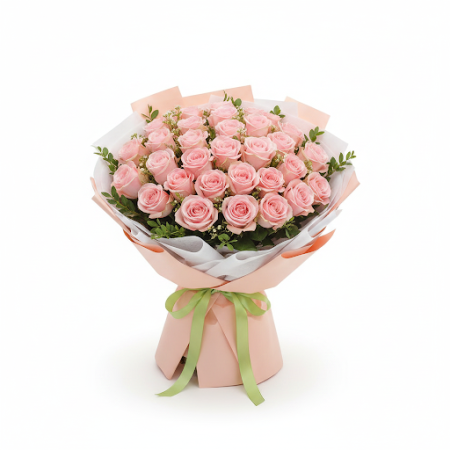 SWEET PINK ROSE FLOWER - 7 Sweet Pink Rose Flower Bouquet | Fresh Blooms