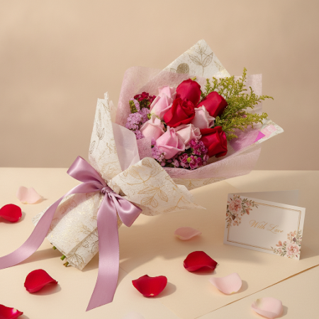 ช่อกุหลาบหลากสี - 3 ช่อกุหลาบหลากสี ของขวัญสุดพิเศษ | Flower Delivery Pattaya