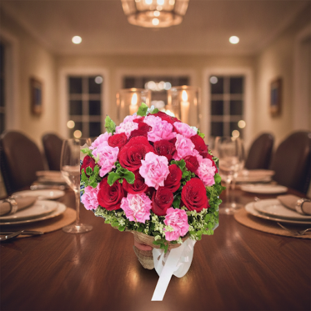 Mixed Bouquet – 5 Carnations & 10 Red Roses in Pattaya Mixed Bouquet – 5 Carnations & 10 Red Roses in Pattaya