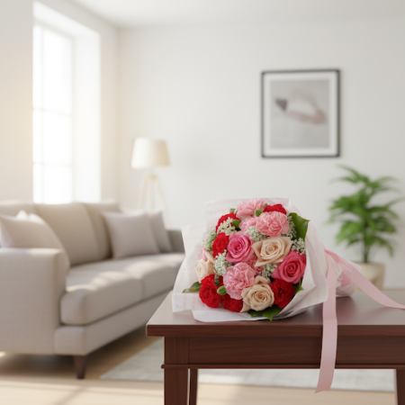 Mix Sweet & Rose Flower Bouquet | Fleurs fraîches