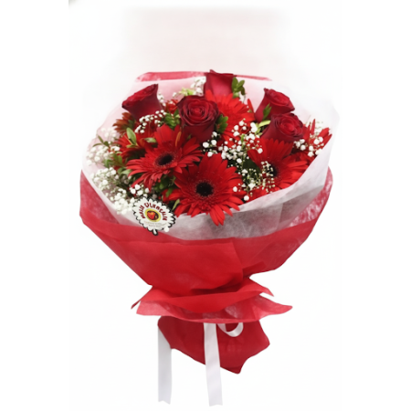 MIX  AND ROSE FLOWER - 2 Mix & Rose Flower Bouquet | Friske blomster online
