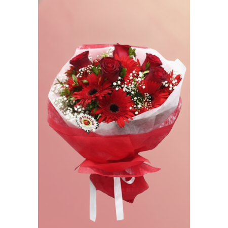 MIX  AND ROSE FLOWER - 8 Mix & Rose Flower Bouquet | Friske blomster online