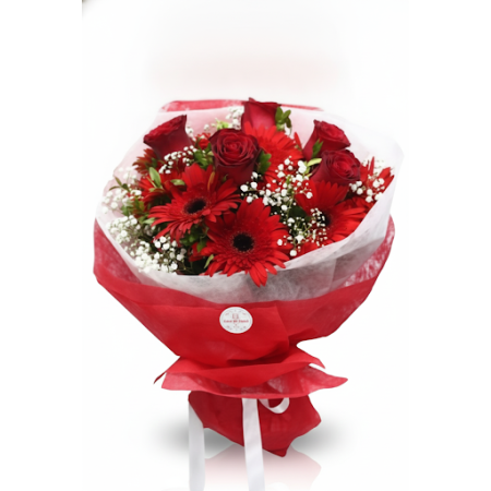 MIX  AND ROSE FLOWER - 12 Mix & Rose Flower Bouquet | Friske blomster online
