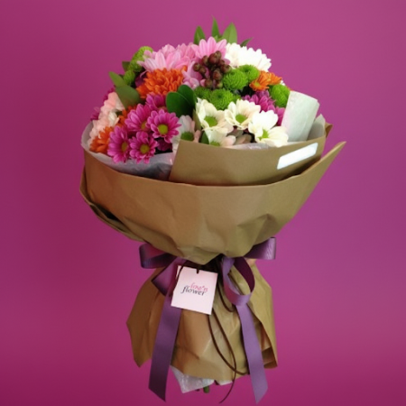 MIX FULL COLORS  FLOWER - 4 MIX FULL COLORS FLOWER BOUQUET