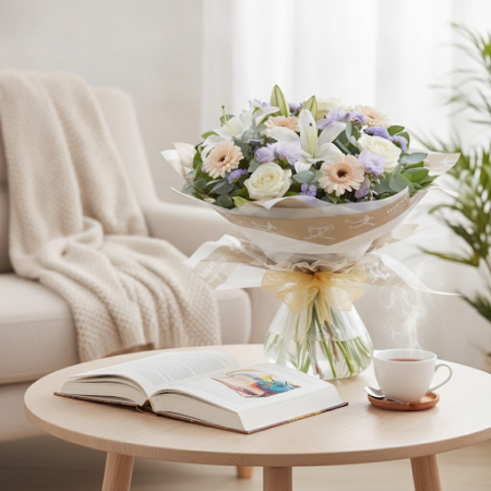  Pastel Elegance Bouquet – Timeless Floral Arrangement Bouquet of Flowers - Foto 3