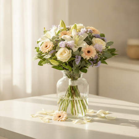  Pastel Elegance Bouquet – Timeless Floral Arrangement Bouquet of Flowers - Foto 4