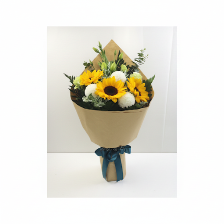 Sunshine Harmony Bouquet – Sunflowers & White Chrysanthemums Gift Sunshine Harmony Bouquet – Sunflowers & White Chrysanthemums G
