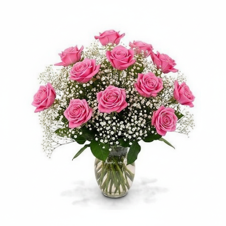 20 PINK ROSE  FLOWERS - 6 20 PINK ROSE FLOWERS | Fresh Flower Vase | Order TodayBrighten any space with our stunning 20 Pink Ros
