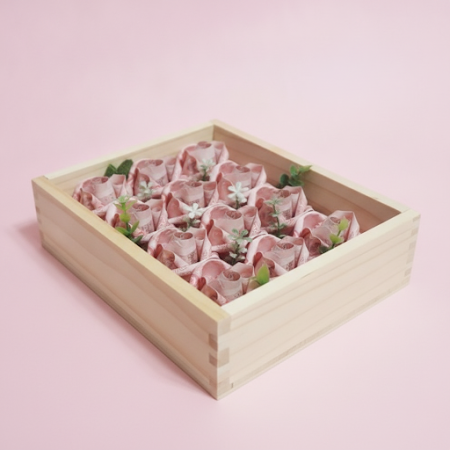 Rose money flower in box (7500 bth) - 5 Rose money flower in box (7500 bth) | ValentinsgaveOverrask din kjære med vår fantastisk