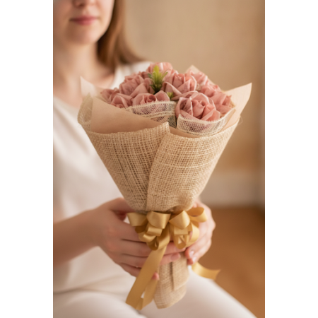 Rose money flower 5000 baht in bouquet - 12 Rose Money Flower Bouquet - Valentine's Gift