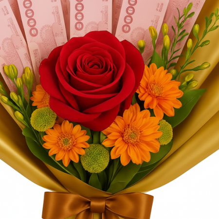 Money  bouquet 15000 bth 2 - 25 Money bouquet 15000 bth 2 - Valentine's Day Gift