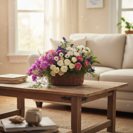 Basket of Flowers 04 | Fresh Flower Baskets