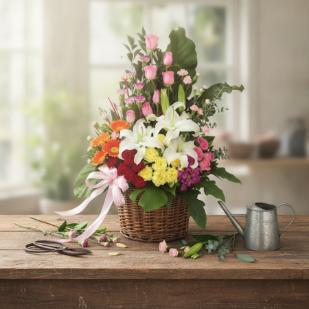 BASKET OF FLOWERS 20 - 5 BASKET OF FLOWERS 20 | 신선한 꽃 바구니어떤 공간도 BASKET OF FLOWERS 20으로 밝게 만들어 보세요. 선물이나 홈 데코에 완벽한 화려한 꽃다발입니다. 오늘
