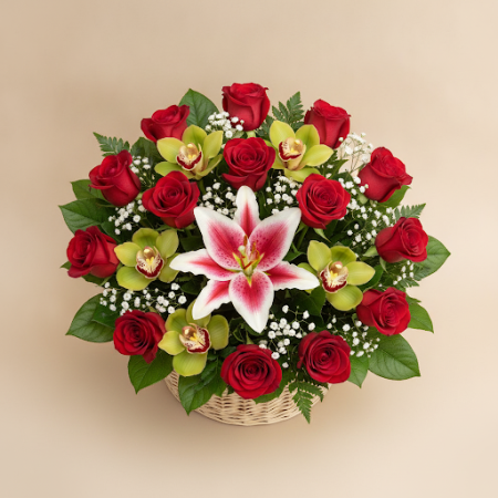 Basket of Flowers 22 – Fresh, Vibrant Blooms for Any Occasion