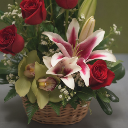 Basket of Flowers 22 – Fresh, Vibrant Blooms for Any Occasion