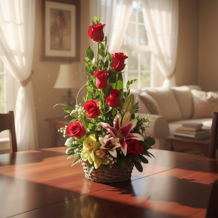 Basket of Flowers 22 – Fresh, Vibrant Blooms for Any Occasion