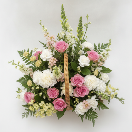 BASKET OF FLOWERS 23 - 2 Basket of Flowers 23 | سلال الزهور الطازجةأضئ أي مساحة مع سلة الزهور 23 الخاصة بنا. ترتيب مذهل من الأزه