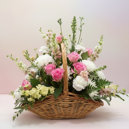 BASKET OF FLOWERS 23 - 3 Basket of Flowers 23 | سلال الزهور الطازجةأضئ أي مساحة مع سلة الزهور 23 الخاصة بنا. ترتيب مذهل من الأزه