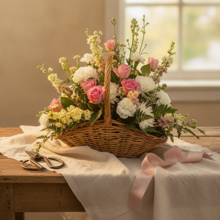 BASKET OF FLOWERS 23 - 5 Basket of Flowers 23 | سلال الزهور الطازجةأضئ أي مساحة مع سلة الزهور 23 الخاصة بنا. ترتيب مذهل من الأزه