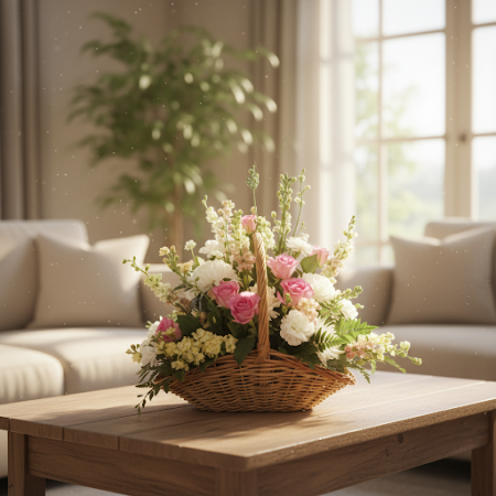 BASKET OF FLOWERS 23 - 6 Basket of Flowers 23 | سلال الزهور الطازجةأضئ أي مساحة مع سلة الزهور 23 الخاصة بنا. ترتيب مذهل من الأزه