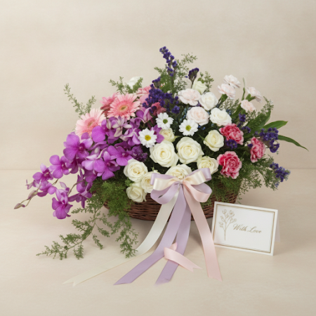 ตะกร้าดอกไม้สด รุ่น 32 - 4 ตะกร้าดอกไม้สด รุ่น 32 ดอกไม้และของขวัญพรีเมียม | Flower Delivery Pattaya