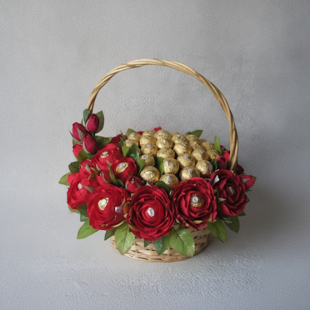 Chocolate with flowers basket 27 - 3 Chocolate & Flowers Basket 27 | Herkullinen lahjaNauti Chocolate with flowers basket 27:stä