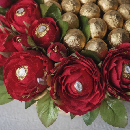Chocolate with flowers basket 27 - 4 Chocolate & Flowers Basket 27 | Herkullinen lahjaNauti Chocolate with flowers basket 27:stä