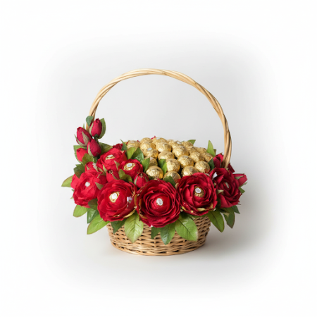 Chocolate with flowers basket 27 - 8 Chocolate & Flowers Basket 27 | Herkullinen lahjaNauti Chocolate with flowers basket 27:stä