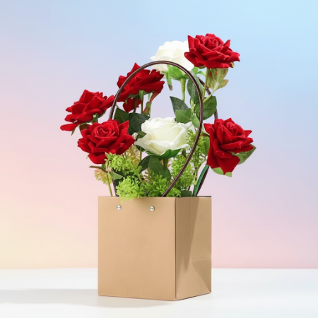 10 roses in basket waterproof paper handy gift bag - 4 10 roses in basket waterproof paper handy gift bag | Valentine's Day